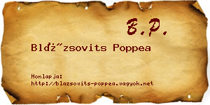 Blázsovits Poppea névjegykártya